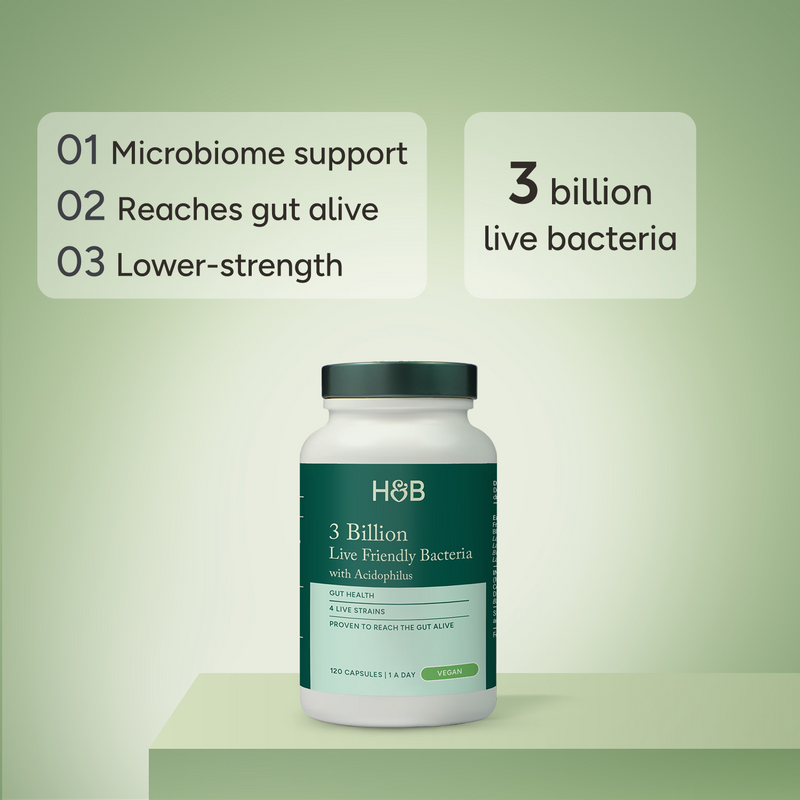 Holland & Barrett Live Friendly Bacteria 3 Billion 120 Capsules, UK version