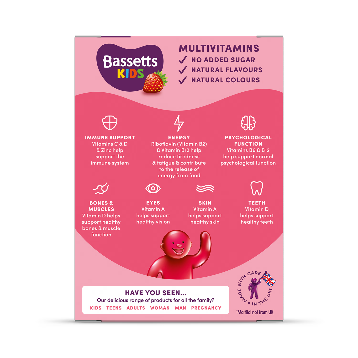 Bassetts multivitamin gummies strawberry 60 count, UK version