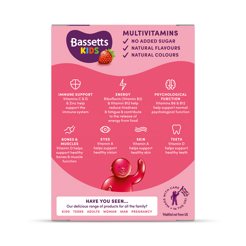 Bassetts multivitamin gummies strawberry 60 count, UK version