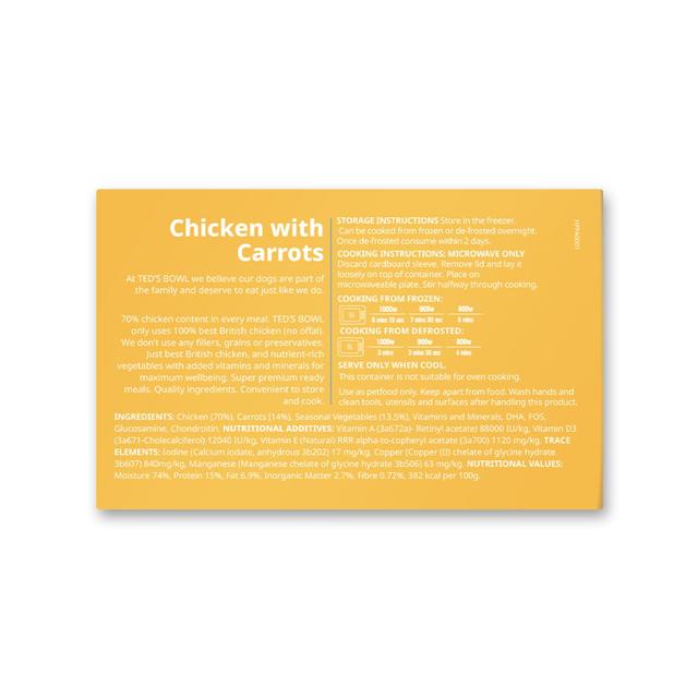 Ted's Bowl Chicken with Carrots for Adult Dog   300g GOODS M&S   