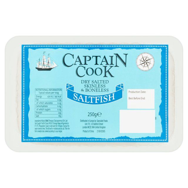 Captain Cook Dry Salted Skinless & Boneless Salt Fish   250g GOODS M&S   