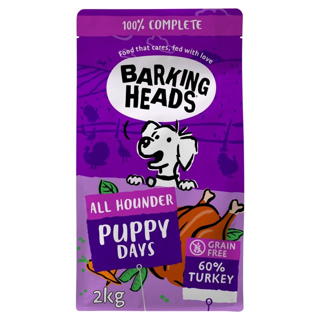 Barking Heads All Hounder Puppy Days Turkey Dry Dog Food   2kg GOODS M&S   