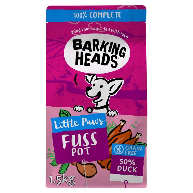 Barking Heads Little Paws Fuss Pot Duck Dry Dog Food   1.5kg