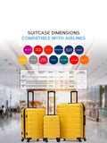 Flight Knight luggage set yellow/black cabin and check-in - British product