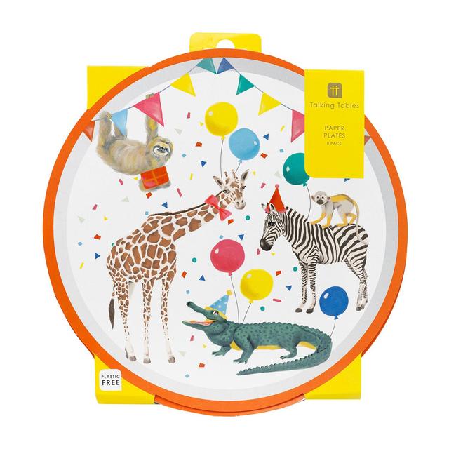 Safari Animal Paper Party Plates   8 per pack