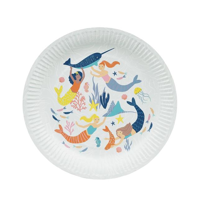 Mermaid Recyclable Paper Party Plates   8 per pack