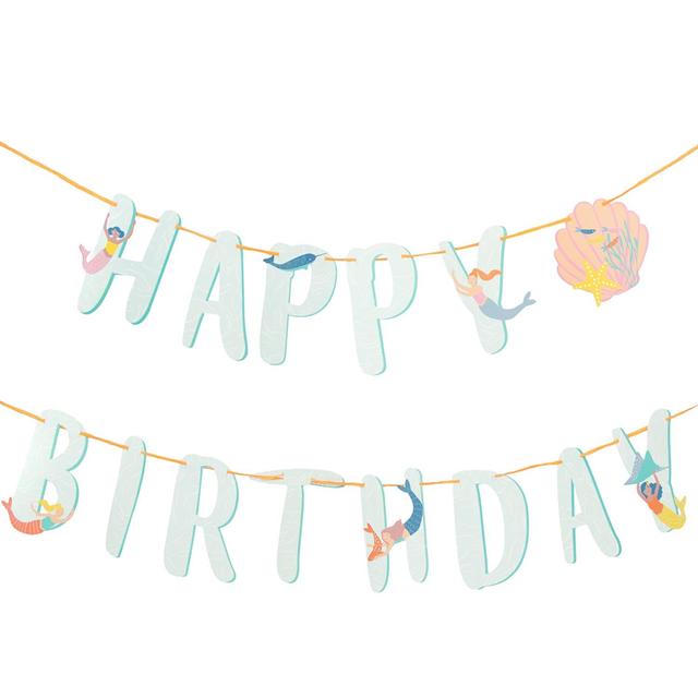 Mermaid Happy Birthday Garland