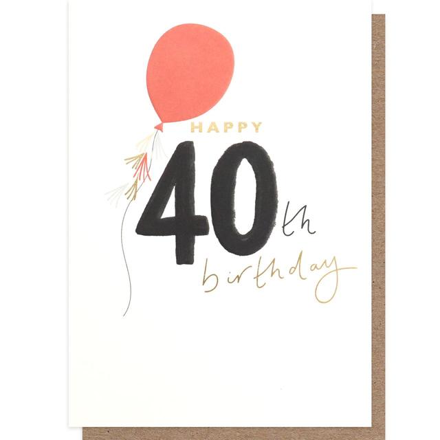 Balloon Happy 40th Birthday Card GOODS M&S   