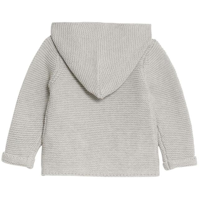 M&S Hooded Chunky Cardigan 0 Months-3 Years Grey Marl GOODS M&S   