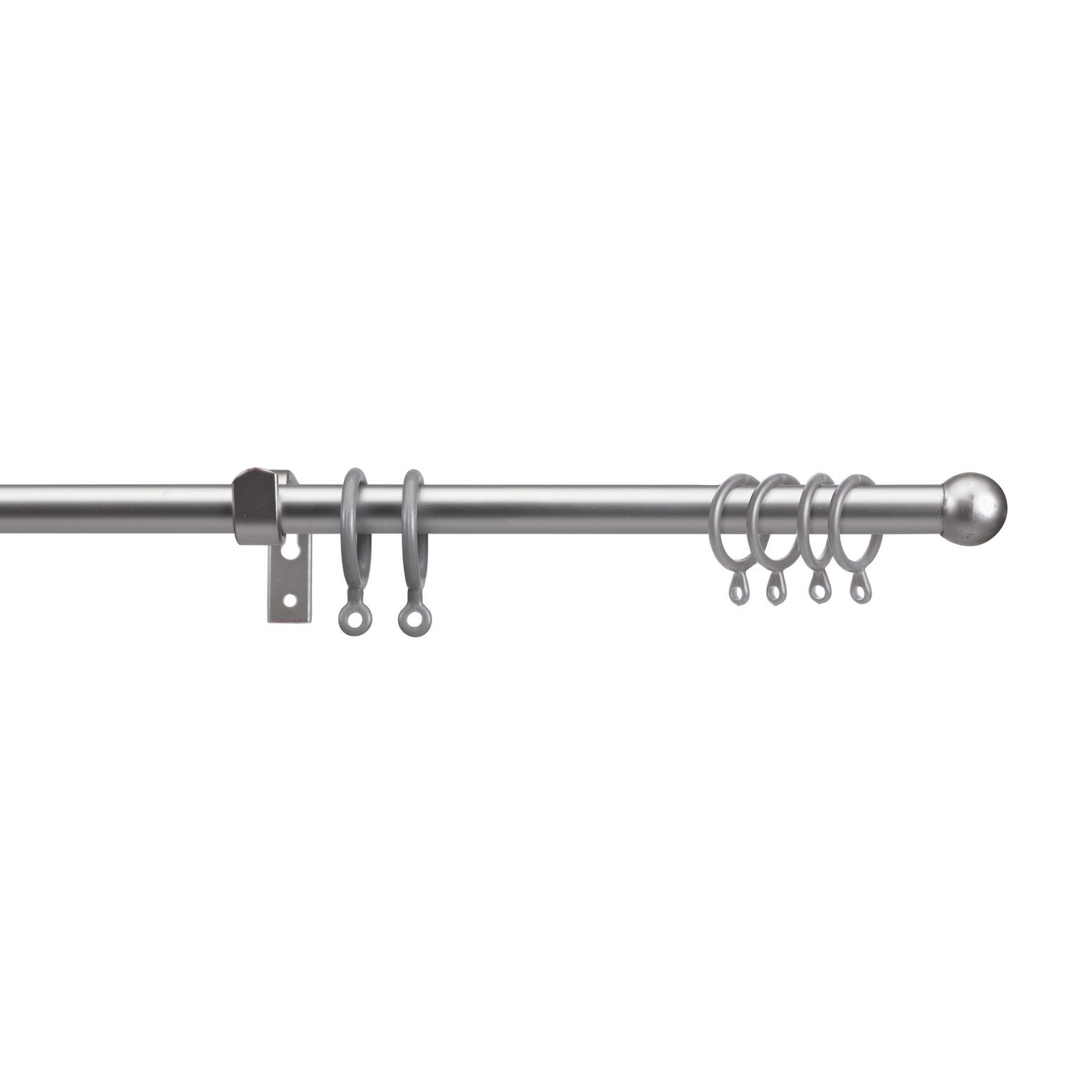 Argos Home silver extendable curtain pole 110cm to 200cm (British brand)
