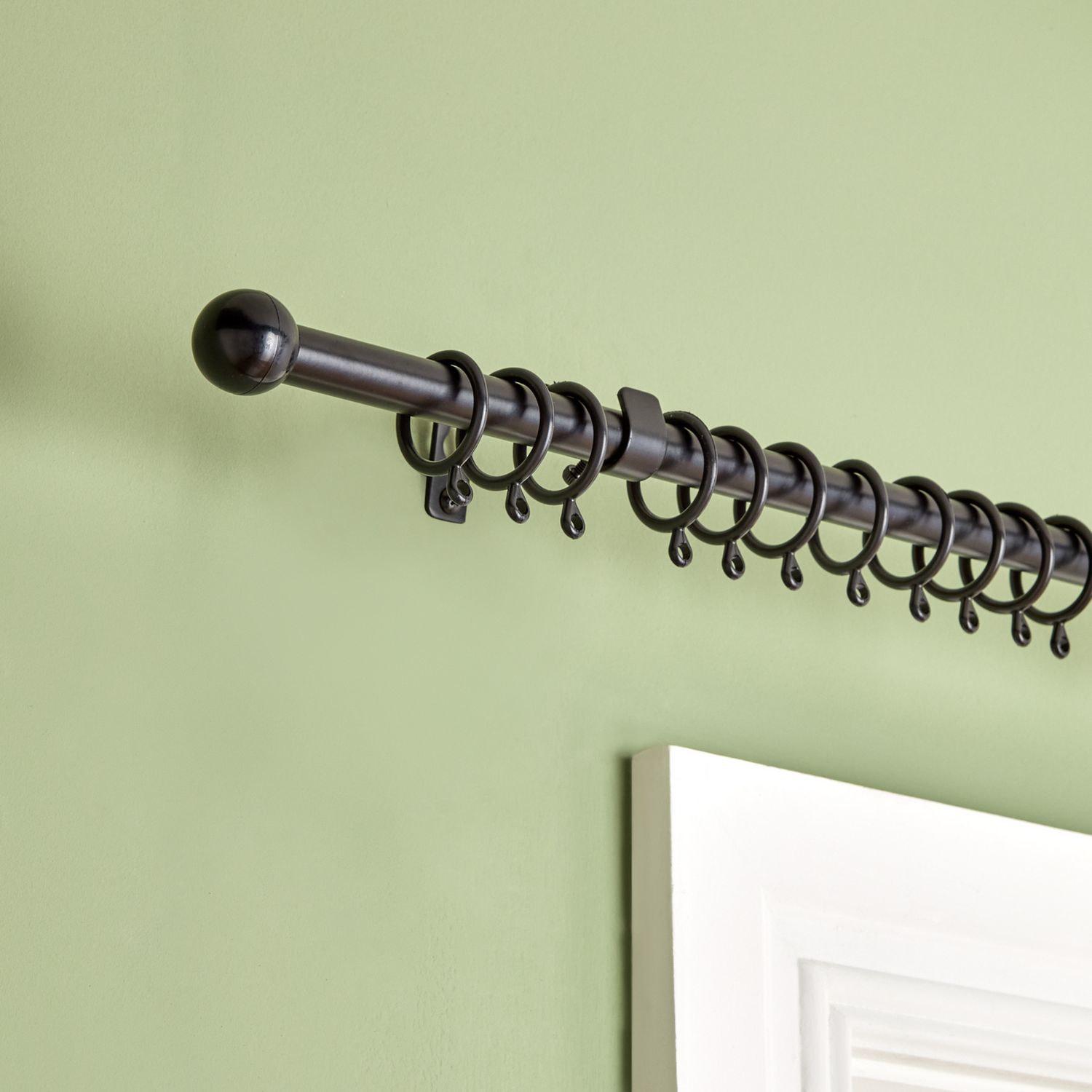 Argos Home black extendable curtain pole 110-200cm, UK version