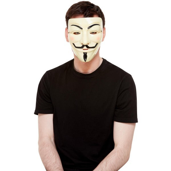 Smiffys Guy Fawkes mask cream with elastic strap - British product