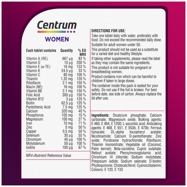 Centrum Women Multivitamins and Minerals Tablets   30 per pack GOODS M&S   