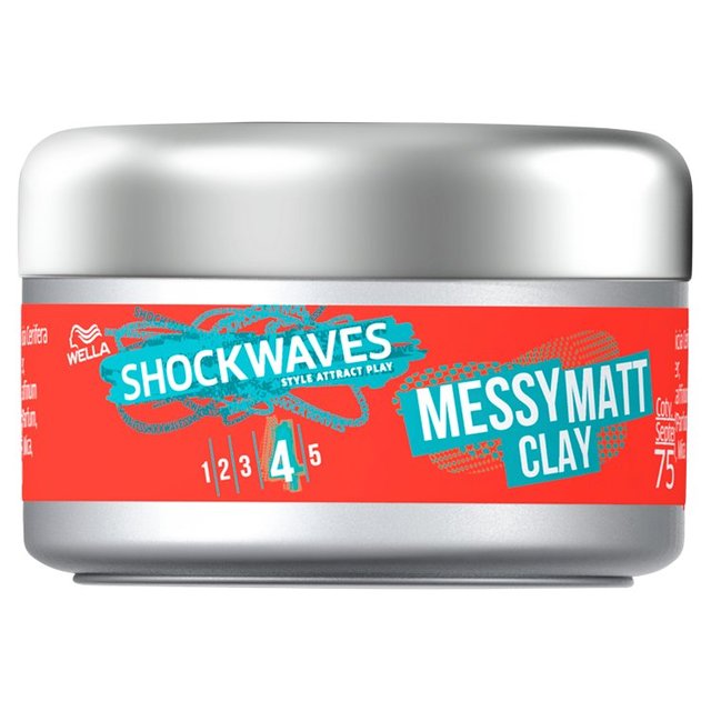 Wella Shockwaves Messy Matte Clay   75ml