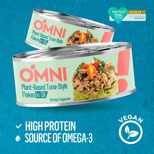 OmniTuna Plant Based Tuna Flakes in Oil   100g GOODS M&S   