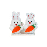 Bunnies With Carrots Easter Decorations   4 per pack