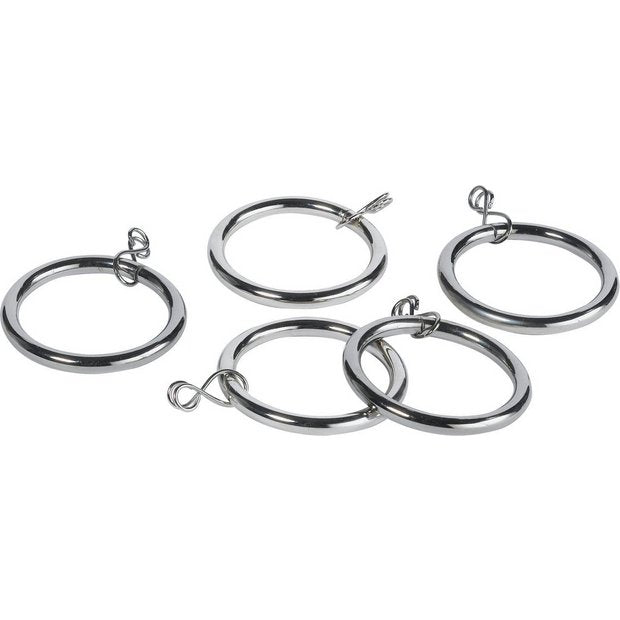 Argos Home stainless steel curtain rings 20 pack, imported from the UK