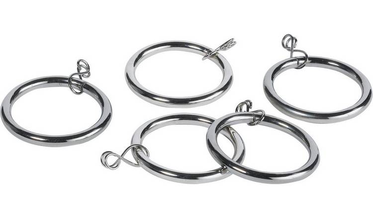 Argos Home stainless steel curtain rings 20 pack, imported from the UK