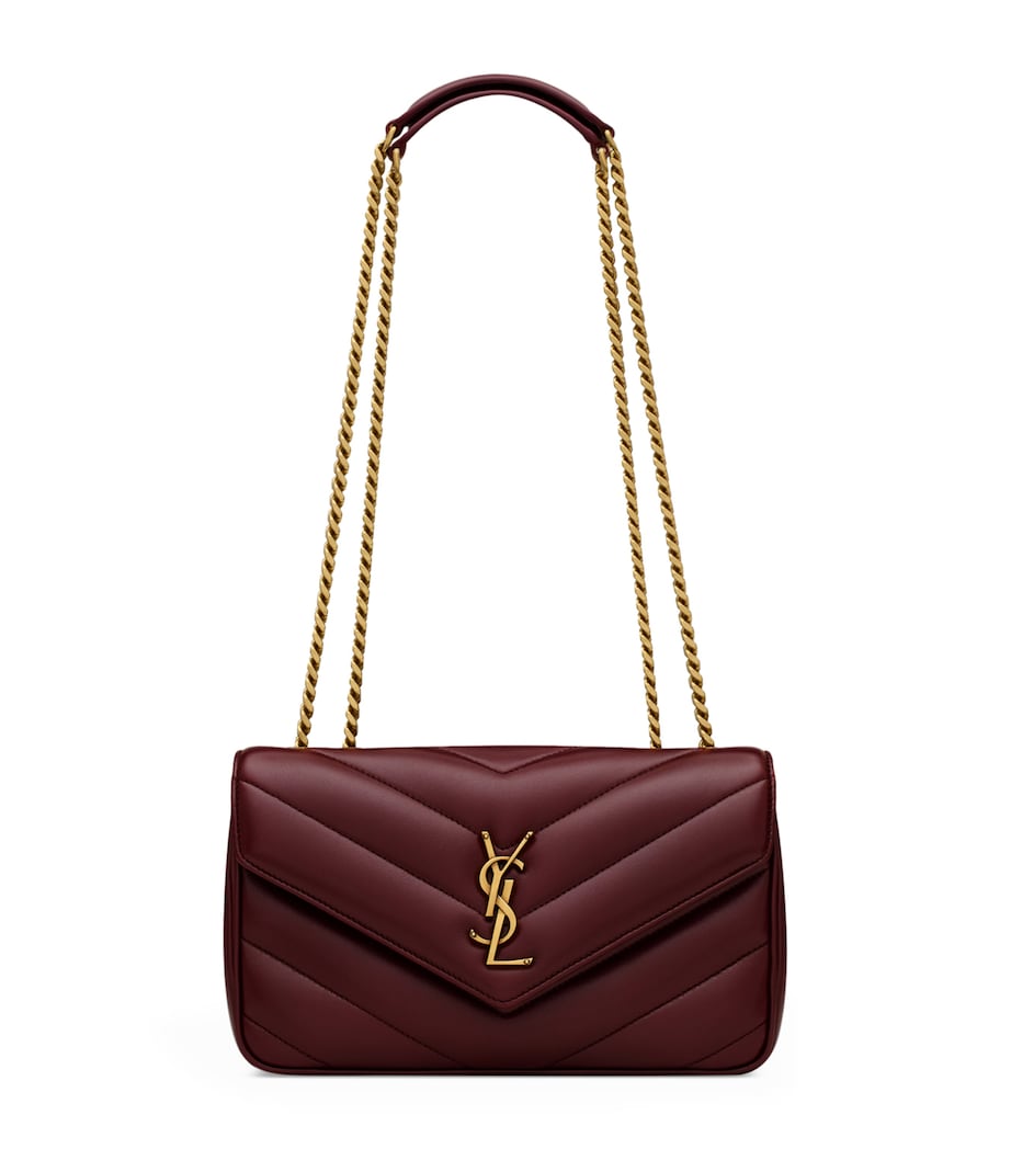 Saint Laurent small Loulou shoulder bag in padded matelassé leather, imported from the UK