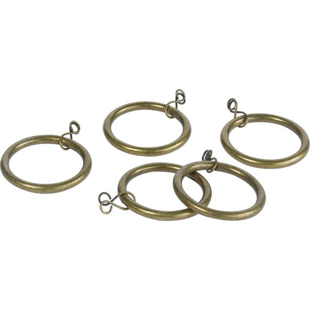 Argos Home antique brass curtain rings 20-pack, UK version