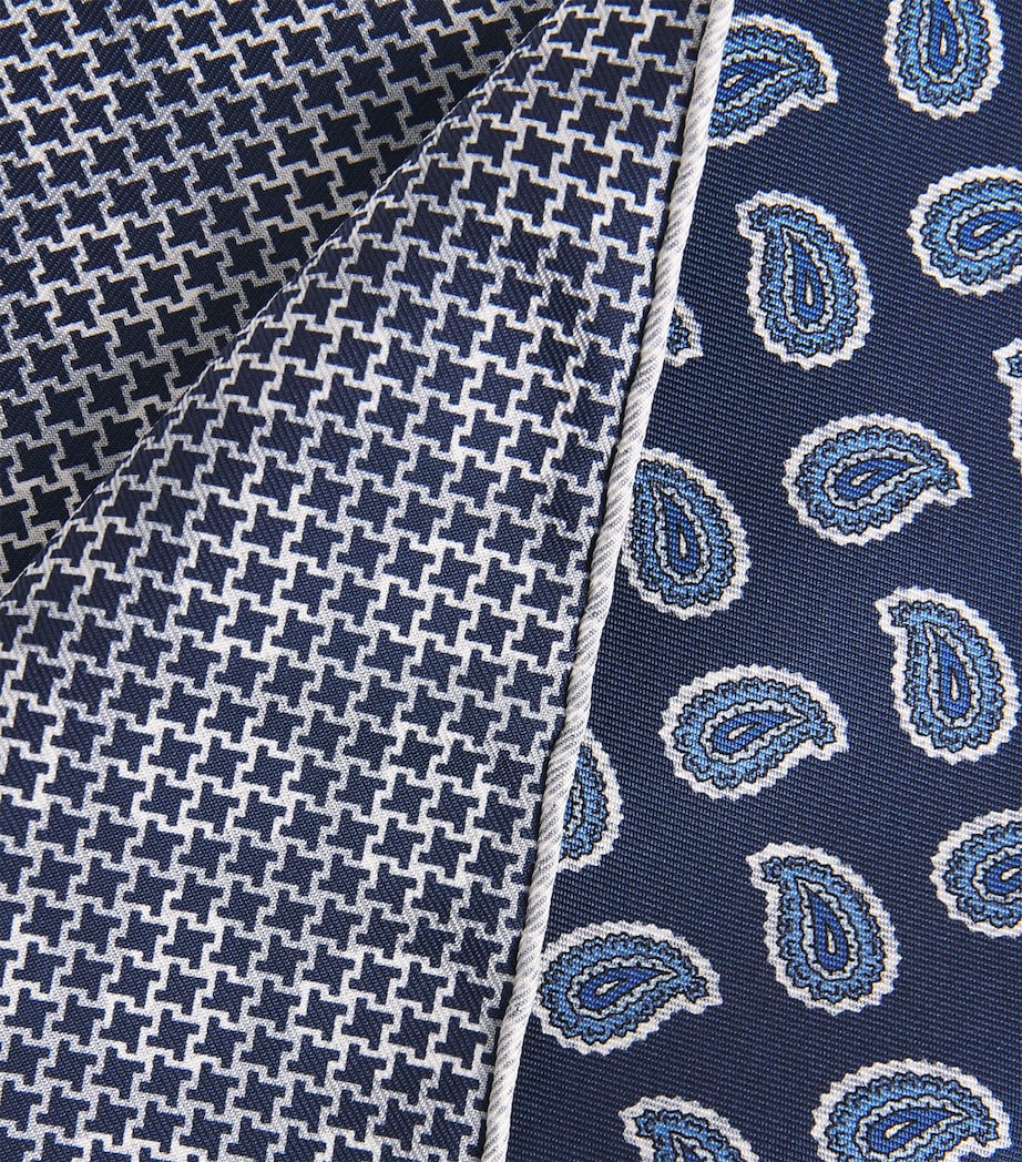 Isaia paisley print pocket square 33cm (British brand)