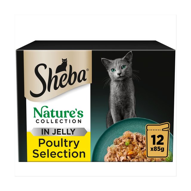 Sheba Adult Wet Cat Pouches Natures Collection Poultry in Jelly   12 x 85g GOODS M&S   