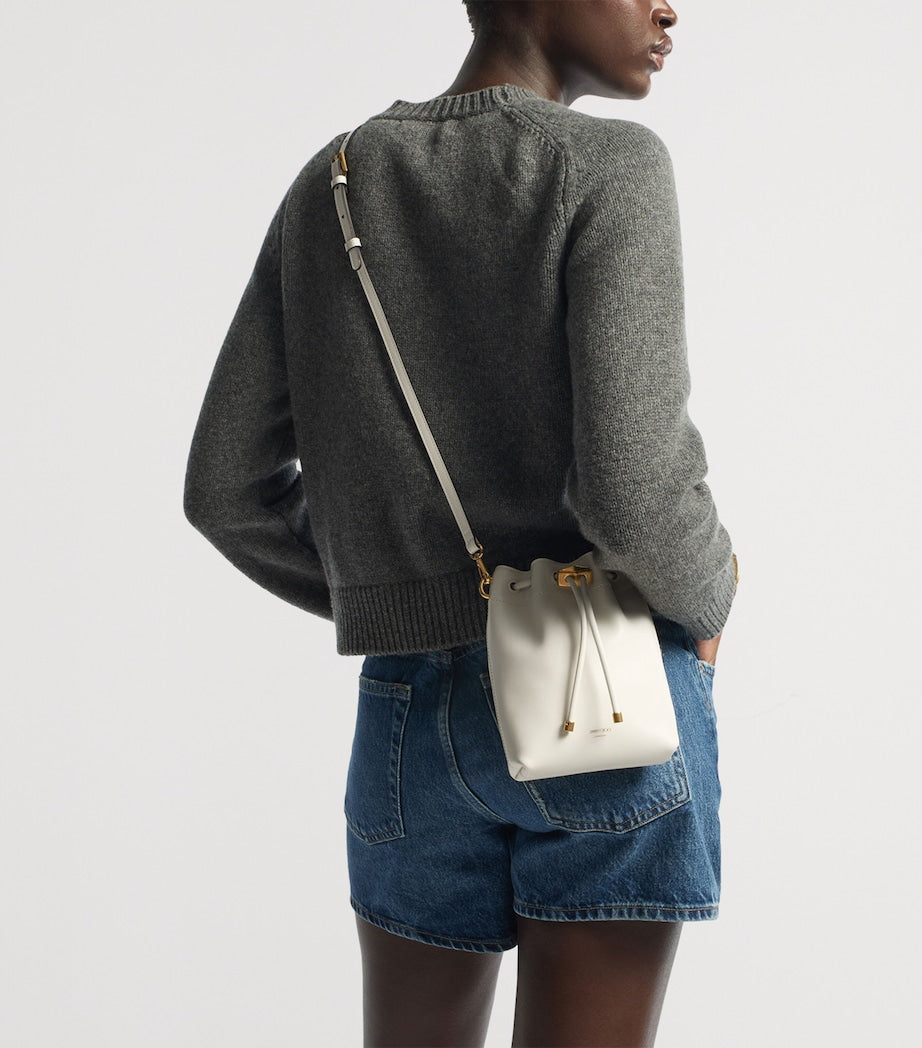 Jimmy Choo mini leather cinch bucket bag, UK version