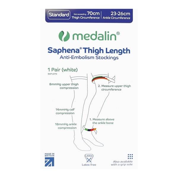 Medalin anti-embolism thigh high compression stockings, UK version