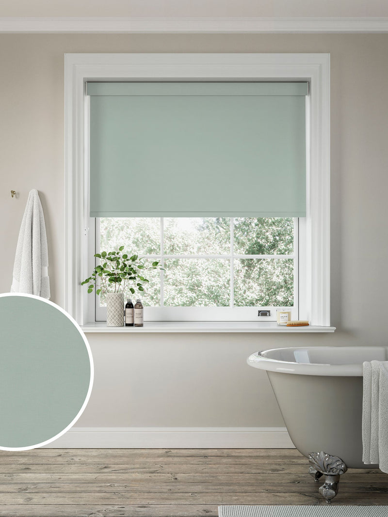 Next Spa Green Glow blackout roller blind (British brand)
