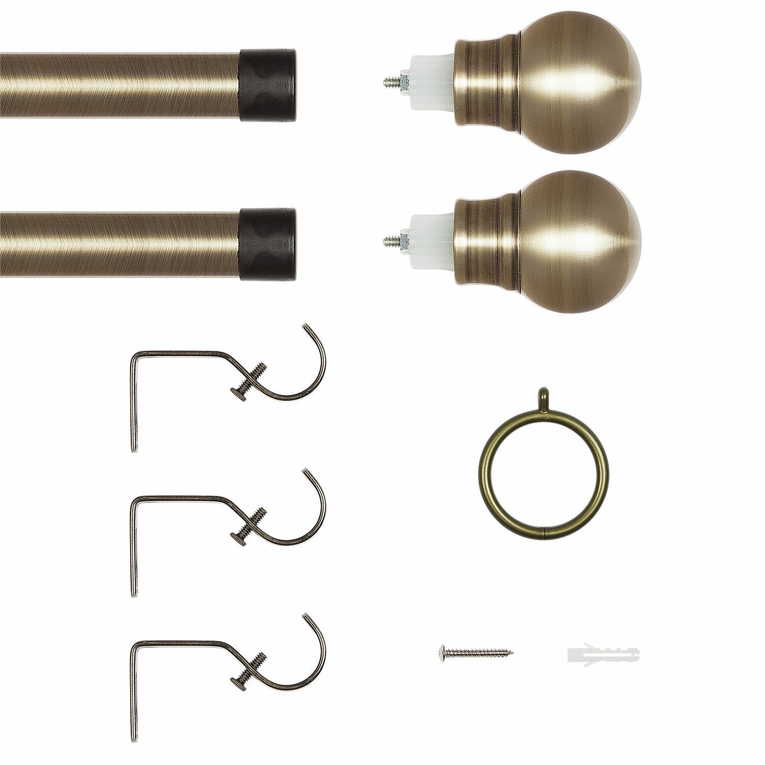 Argos Home brass extendable curtain pole 110cm-300cm - British product