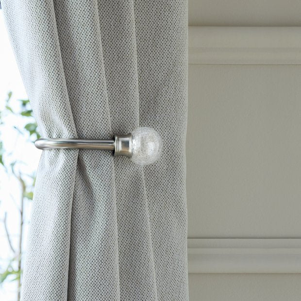 Argos Home Cora crackle ball curtain holdbacks metallic, 2 pack 20cm, imported from the UK
