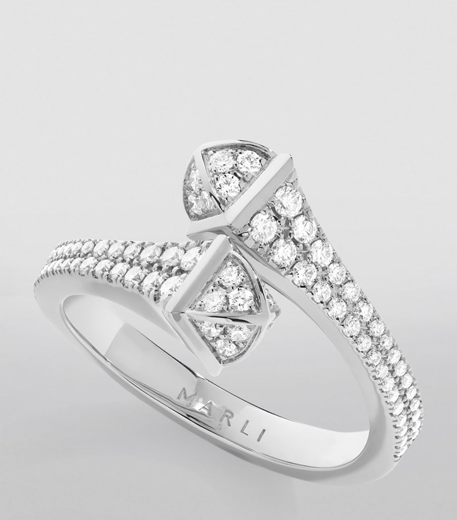 MARLI New York Cleo diamond wrap ring 18kt white gold - British product