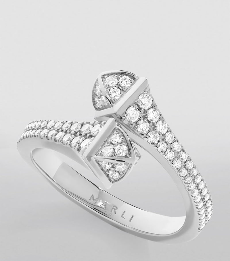 MARLI New York Cleo diamond wrap ring 18kt white gold - British product
