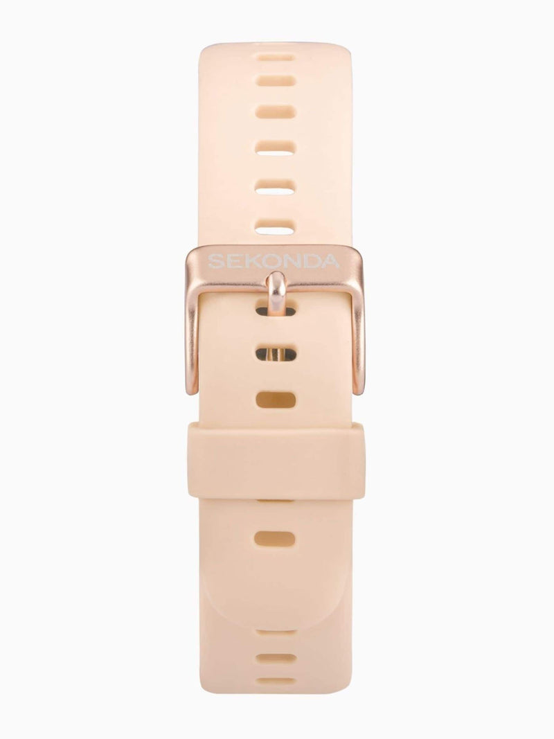 Smart Watch with Pink Silicone Strap, Rose Gold Case, 1.1-inch Display, IP67 Water Resistant