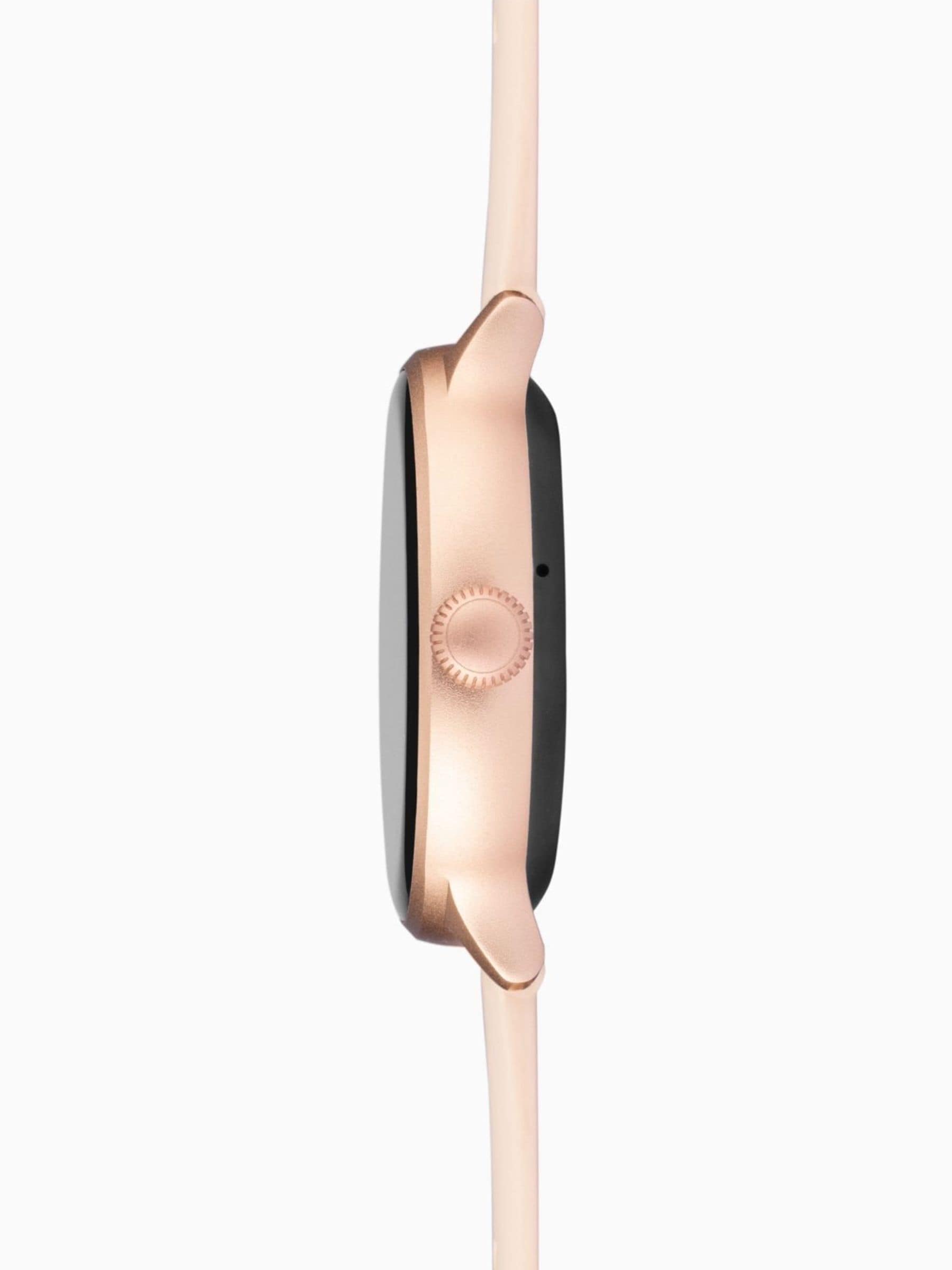 Smart Watch with Pink Silicone Strap, Rose Gold Case, 1.1-inch Display, IP67 Water Resistant