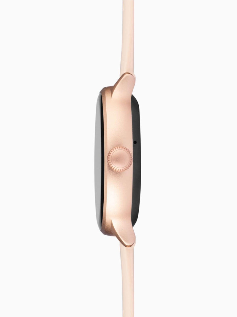 Smart Watch with Pink Silicone Strap, Rose Gold Case, 1.1-inch Display, IP67 Water Resistant