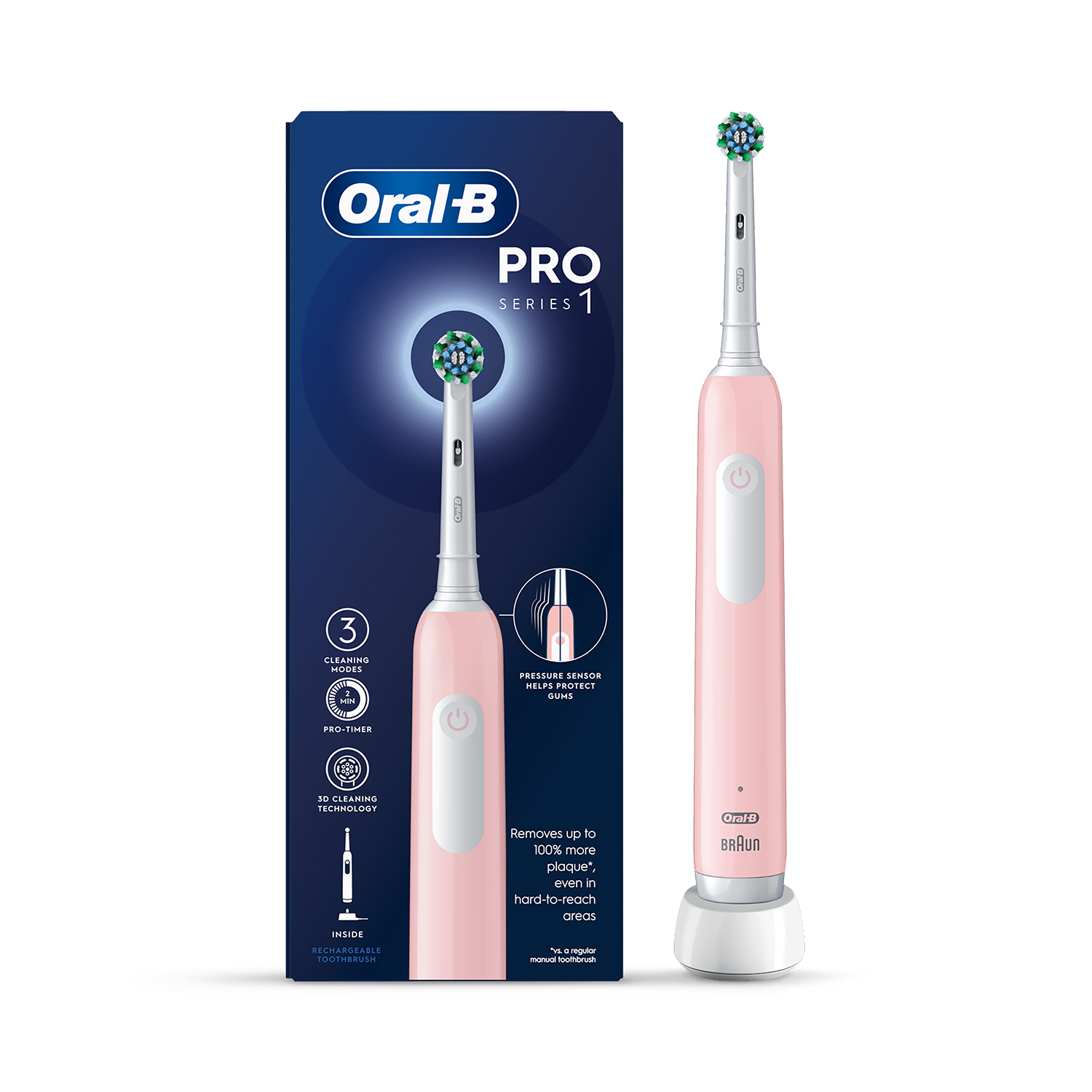 Oral-B Pro Series1 rechargeable toothbrush pink (British brand)