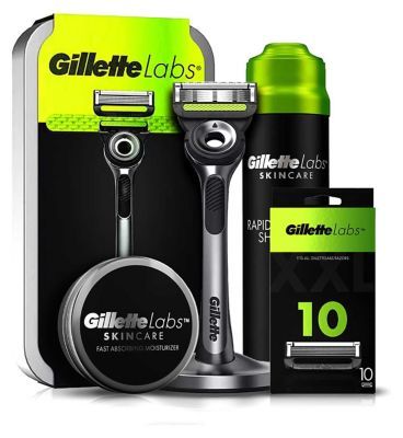 Gillette Labs Ultimate Razor with Exfoliating Bar Bundle, Travel Case & Moisturiser Men's Toiletries Boots   