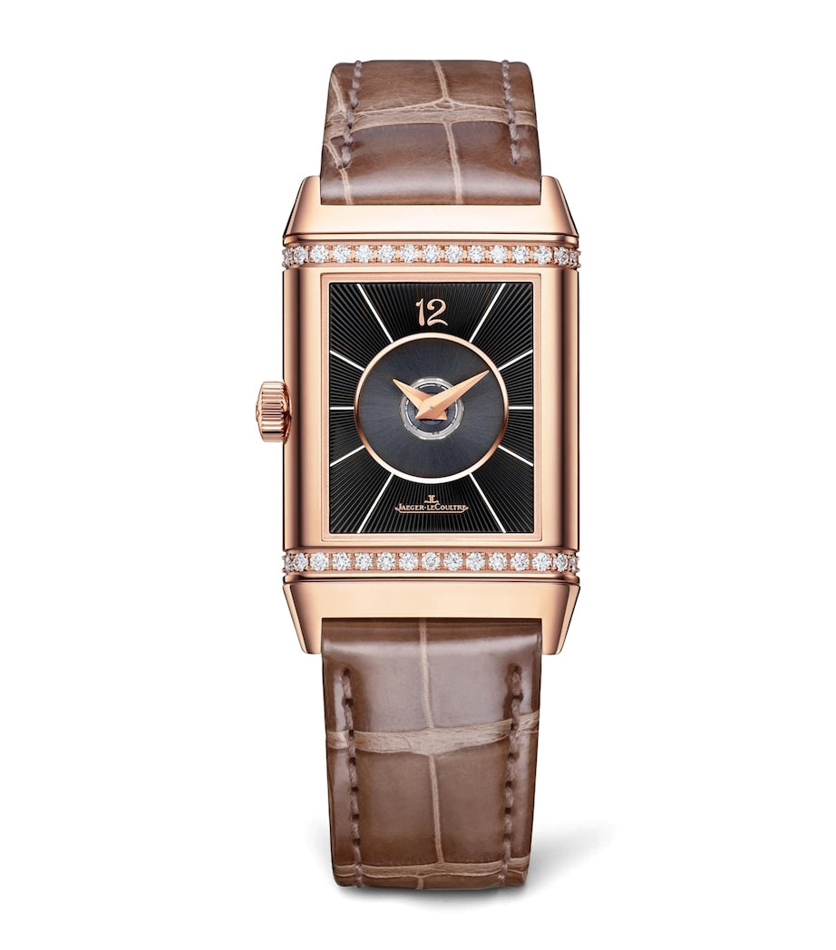 Jaeger-LeCoultre Reverso Duetto pink gold watch with diamonds, UK version