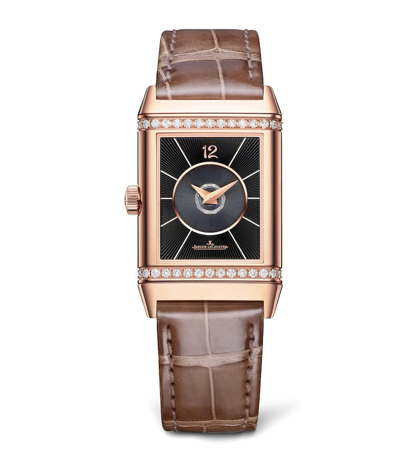 Jaeger-LeCoultre Reverso Duetto pink gold watch with diamonds, UK version