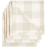 M&S Set Of 4 Gingham Napkins Natural   4 per pack GOODS M&S   