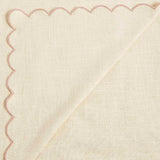 M&S Embroidered Edge Scallop Table Cloth Natural GOODS M&S   