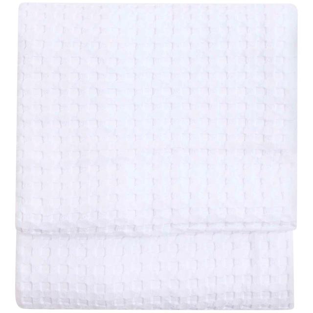 M&S Collection Pure Cotton Large Waffle Throw One Size Soft White GOODS M&S   