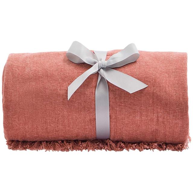 M&S Collection Chenille Plain Throw One Size Clay