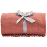 M&S Collection Chenille Plain Throw One Size Clay GOODS M&S   