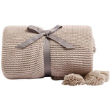 M&S Collection Knitted Tassel Throw One Size Neutral GOODS M&S   