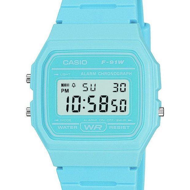 Casio retro watch blue resin strap - British product