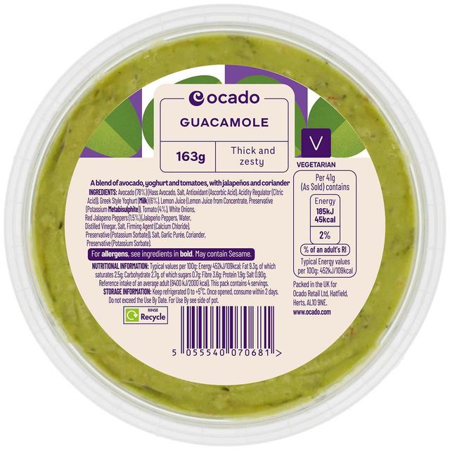 Ocado Guacamole   163g GOODS M&S   