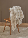 Oyster Aspen faux fur throw (British brand)