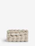 Oyster Aspen faux fur throw (British brand)
